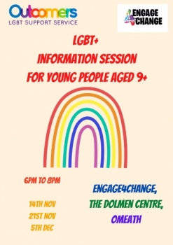 LGBT + information session for young people aged 9+ Dolmen Centre